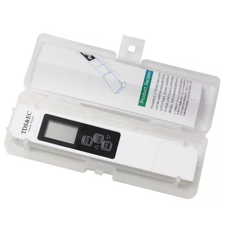 Digitális vízminőség mérő, 3 az 1-ben, TDS/EC/hőmérséklet, LCD kijelző, fehér