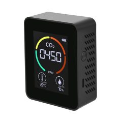  Multifunkciós Szén-dioxid Levegőminőség Mérő, 3az1-ben, CO2, hőmérséklet, páratartalom monitor, 400-5000ppm, fekete