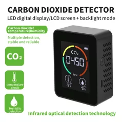   Multifunkciós Szén-dioxid Levegőminőség Mérő, 3az1-ben, CO2, hőmérséklet, páratartalom monitor, 400-5000ppm, fekete