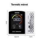 Multifunkciós Szén-dioxid Levegőminőség Mérő, 3az1-ben, CO2, hőmérséklet, páratartalom monitor, 400-5000ppm, fekete