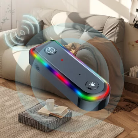 Bluetooth v5.3 transzmitter, kétirányú jelátvitel, beépített mikrofon, multifunkcionális, RGB LED, fekete