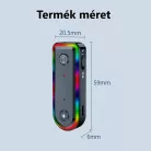 Bluetooth v5.3 transzmitter, kétirányú jelátvitel, beépített mikrofon, multifunkcionális, RGB LED, fekete