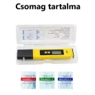 Digitális pH mérő, pH 0–14 ±0,1, akváriumhoz, úszómedencéhez, víztartályokhoz, sárga