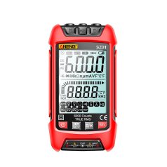   ANENG® Intelligens digitális multiméter, 3” LCD kijelző, DC/AC áramot, feszültséget, ellenállást, frekvenciát tesztel, piros-fekete
