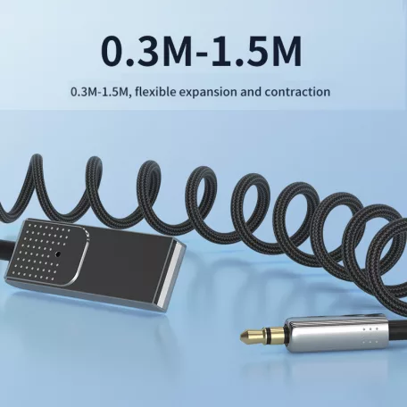 Bluetooth transzmitter, Bluetooth v5.3-ról 3.5mm Jackre, szürke