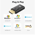 DisplayPort(apa) -> HDMI(anya) átalakitó adapter, HD 1080P, fekete