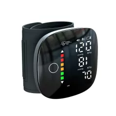   Digitális vérnyomásmérő, csuklós, LED kijelző, gyors automatikus mérés, 99 memória, USB töltés, fekete