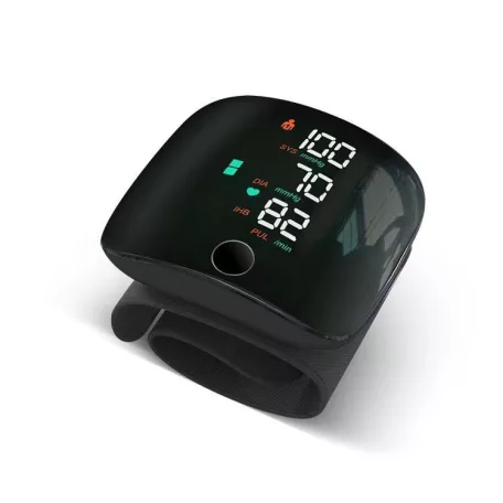 Digitális vérnyomásmérő, csuklós, LED kijelző, gyors automatikus mérés, 99 memória, USB töltés, fekete