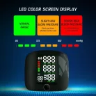 Digitális vérnyomásmérő, csuklós, LED kijelző, gyors automatikus mérés, 99 memória, USB töltés, fekete