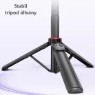 Mobiltelefon Képstabilizátor, AI követési technológia Gimbal, 1 tengelyes, tripodos szelfibot, 8 óra működési idő, fekete