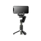 Mobiltelefon Képstabilizátor, automatikus követési funkció, 1 tengelyes Gimbal, vakus tripod, 360° forgatható, fekete