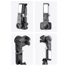 Mobiltelefon Képstabilizátor, automatikus követési funkció, 1 tengelyes Gimbal, vakus tripod, 360° forgatható, fekete