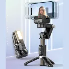 Mobiltelefon Képstabilizátor, automatikus követési funkció, 1 tengelyes Gimbal, vakus tripod, 360° forgatható, fekete