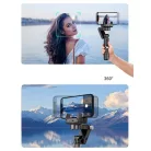 Mobiltelefon Képstabilizátor, automatikus követési funkció, 1 tengelyes Gimbal, vakus tripod, 360° forgatható, fekete