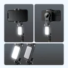 Mobiltelefon Képstabilizátor, automatikus követési funkció, 1 tengelyes Gimbal, vakus tripod, 360° forgatható, fekete