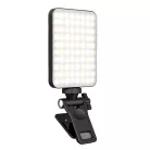 BOOYIIN® Hordozható LED szelfi világítás, mobiltelefonhoz/laptophoz, 360°-ban forgatható, állítható fényerő és színhőmérséklet, fekete