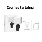 BOOYIIN® Hordozható LED szelfi világítás, mobiltelefonhoz/laptophoz, 360°-ban forgatható, állítható fényerő és színhőmérséklet, fekete