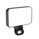 BOOYIIN® Hordozható LED szelfi világítás, mobiltelefon/laptophoz, 360°-ban forgatható, fényképezéshez/videókhoz/sminkhez, állítható fényerő és színhőmérséklet, fekete