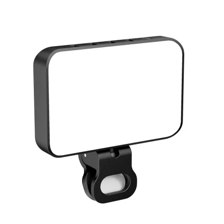 BOOYIIN® Hordozható LED szelfi világítás, mobiltelefon/laptophoz, 360°-ban forgatható, fényképezéshez/videókhoz/sminkhez, állítható fényerő és színhőmérséklet, fekete