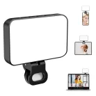 BOOYIIN® Hordozható LED szelfi világítás, mobiltelefon/laptophoz, 360°-ban forgatható, fényképezéshez/videókhoz/sminkhez, állítható fényerő és színhőmérséklet, fekete
