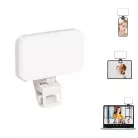 BOOYIIN® Hordozható LED szelfi világítás, mobiltelefonhoz/laptophoz, 360°-ban forgatható, fényképezéshez/videókhoz/sminkhez, állítható fényerő és színhőmérséklet, fehér