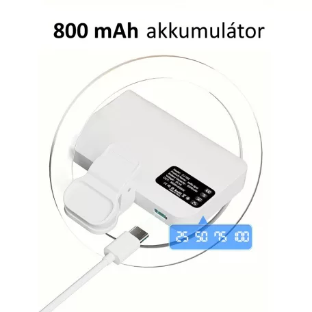 BOOYIIN® Hordozható LED szelfi világítás, mobiltelefonhoz/laptophoz, 360°-ban forgatható, fényképezéshez/videókhoz/sminkhez, állítható fényerő és színhőmérséklet, fehér