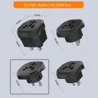 LDNIO® Univerzális utazó adapter, konnektor átalakító, EU-s aljzatba, EU/UK+AU+USA+CN csatlakozó, fekete