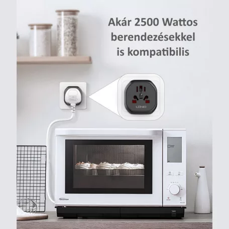 LDNIO® Univerzális utazó adapter, konnektor átalakító, EU-s aljzatba, EU/UK+AU+USA+CN csatlakozó, fekete