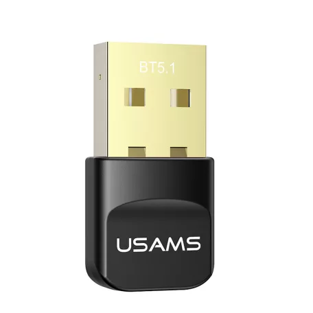 Usams® Bluetooth adapter, USB -> Bluetooth5.1, Bluetooth vevő, Plug&Play, kompatibilis Windows/Linux, fekete
