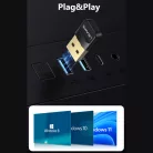 Usams® Bluetooth adapter, USB -> Bluetooth5.1, Bluetooth vevő, Plug&Play, kompatibilis Windows/Linux, fekete