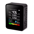 Multifunkciós formaldehid mérőkészülék, 5az1-ben, Szén-dioxid-detektor, CO2, hőmérséklet, páratartalom monitor, fekete