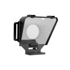 Suban® hordozható súgógép, olvasóeszköz DSLR / okostelefonokhoz, szűkítőgyűrűvel, 2db vakupapucs foglalat + 1/4" rögzítő csavarmenet, élő közvetítéshez vagy interjúhoz, fekete