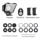 Suban® hordozható súgógép, olvasóeszköz DSLR / okostelefonokhoz, szűkítőgyűrűvel, 2db vakupapucs foglalat + 1/4" rögzítő csavarmenet, élő közvetítéshez vagy interjúhoz, fekete