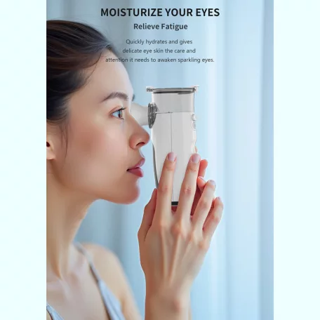 Ultrahangos inhalátor, csendes technológia, állítható porlasztó, szemnedvesítő készülék, gyerekeknek és felnőtteknek, fehér/fekete