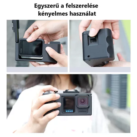 Ergonomikus akciókamera markolat, gyorsan felszerelhető fogantyú, DSLR adapter, Gopro hero 9/10/11/12/13-hoz kompatibilis