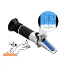 Multifunkciós optikai fagyállómérő, 4 az 1-ben Refraktométer: AdBlue, fagyálló, akkumulátorsav, szélvédőmosó mérése, ezüst/fekete