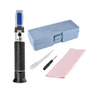 Multifunkciós optikai fagyállómérő, 4 az 1-ben Refraktométer: AdBlue, fagyálló, akkumulátorsav, szélvédőmosó mérése, ezüst/fekete