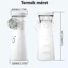 Hordozható ultrahangos inhalátor, mikrohálós porlasztó, csendes technológia, tölthető akkuval, gyerekeknek és felnőtteknek, fehér