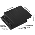 Hordozható külső CD/DVD író, USB/USB-C kettős interfész, DVD-8x/CD-24x írási sebesség, USB 3.0, Plug&Play, fekete 