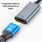 Type-C -> HDMI (anya) multimédiás adapter, USB 3.0, Ultra HD, 4K/60Hz, Plug&Play, ezüst/fekete