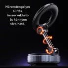 Enja® univerzális mobiltelefontartó, MagSafe kompatibilis,szélvédőre és műszerfalra alkalmas, vákuumos tapadókoronggal, 360°-ban forgatható, fekete