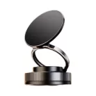 Enja® Mágneses mobiltelefontartó, univerzális vákuumos tapadókoronggal, MagSafe kompatibilis, szélvédőre és műszerfalra alkalmas, 360°-ban forgatható, fekete