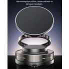 Enja® Mágneses mobiltelefontartó, univerzális vákuumos tapadókoronggal, MagSafe kompatibilis, szélvédőre és műszerfalra alkalmas, 360°-ban forgatható, fekete