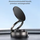 Enja® Mágneses mobiltelefontartó, univerzális vákuumos tapadókoronggal, MagSafe kompatibilis, szélvédőre és műszerfalra alkalmas, 360°-ban forgatható, fekete