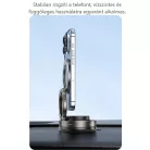 Enja® Mágneses mobiltelefontartó, univerzális vákuumos tapadókoronggal, MagSafe kompatibilis, szélvédőre és műszerfalra alkalmas, 360°-ban forgatható, fekete