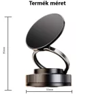 Enja® Mágneses mobiltelefontartó, univerzális vákuumos tapadókoronggal, MagSafe kompatibilis, szélvédőre és műszerfalra alkalmas, 360°-ban forgatható, fekete