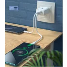 WEKOME® USB hálózati töltő adapter, 10W, 2 port, túlterhelés elleni védelem, fehér