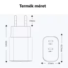 WEKOME® USB hálózati töltő adapter, 10W, 2 port, túlterhelés elleni védelem, fehér