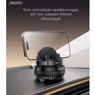 Yesido® autós mobiltelefontartó, szélvédőre és műszerfalra alkalmas, vákuumos tapadókoronggal, 360°-ban forgatható, fekete