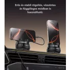 Yesido® autós mobiltelefontartó, szélvédőre és műszerfalra alkalmas, vákuumos tapadókoronggal, 360°-ban forgatható, fekete